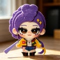 Korean pop music "Demon Hunter" keychain knife mold, non-woven keychain, mini keychain, anime keychain, Rumi, Mira, Zoey knife mold (8×6 cm)