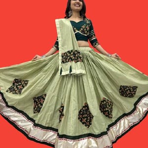 Navratri Special Pure Cotton Lehenga Choli with 6 Meter Big Flair Garba Dress Chaniya Choli Ghagra choli Readyto Wear lehenga for women were