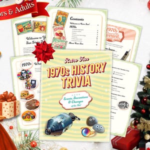 1970s History Trivia Game | Retro 70s Party Quiz | Instant Download, 70th Birthday Fun, Disco Party Games | Printable Party Quiz for Adults
