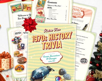 1970s History Trivia Game | Retro Party Quiz (Digital Download)