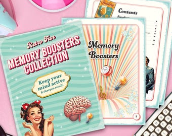 Memory Boosters Collection, Brain Teasers, Printable Puzzles (PDF Download)