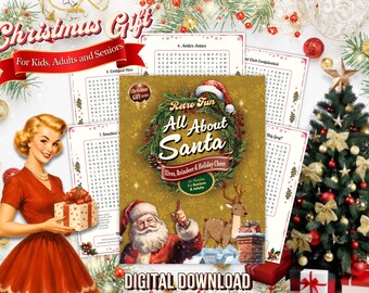 Recherche de mots Tout sur le père Noël, cadeau à imprimer pour les fêtes de Noël (PDF)