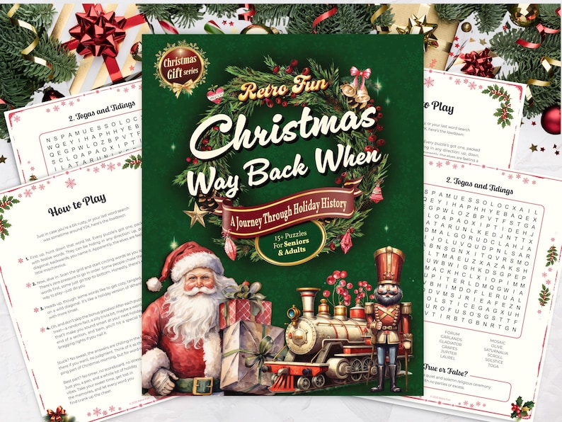 Christmas History Wordsearch, Printable Holiday Gift, Christmas Word search Pack, Holiday Brain Game, Family Game Night, Digital Download