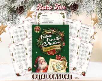 Collection Festive Favorites de Noël, recherche de mots, jeux de vacances pour personnes âgées (téléchargement numérique)