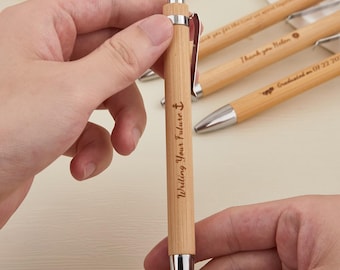 Engraved Wooden Pen, Personalized Bamboo Pen, Bamboo Perfect Gift, Birthday Company Colleague Committee Graduation Teacher Appreciation Gift