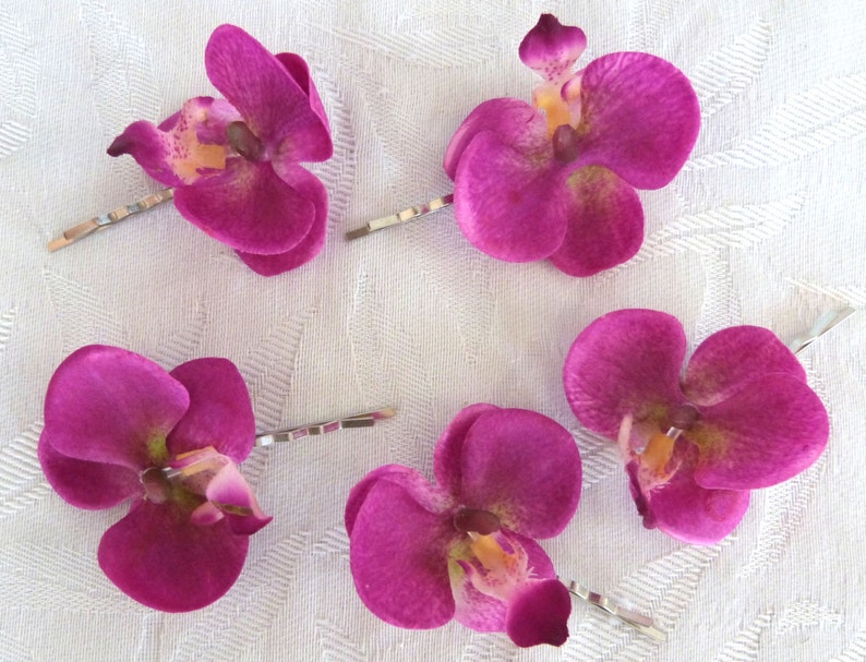 Violet Orchid Hair Fascinators Mini Real Touch Phalaenopsis Etsy
