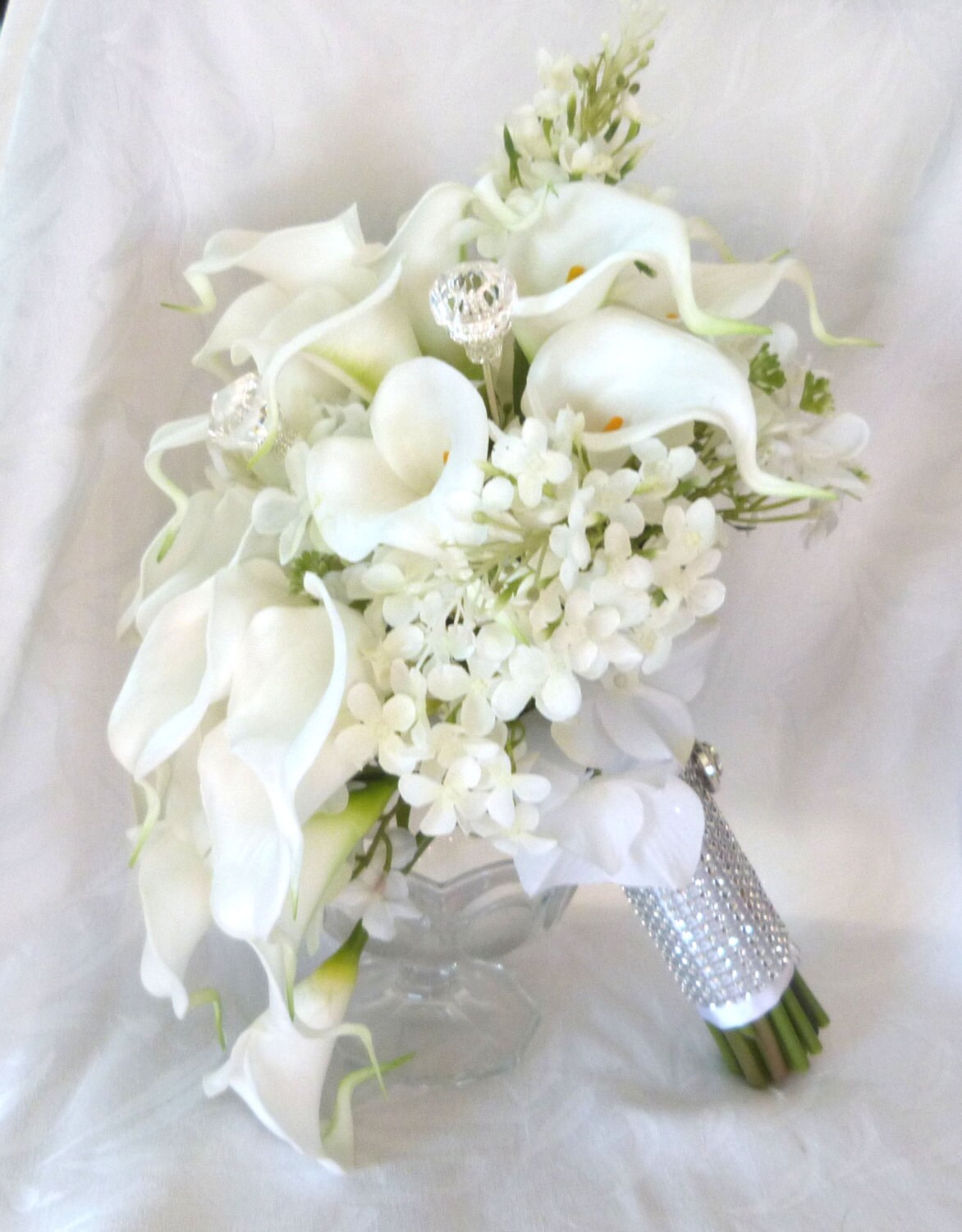 Cascading calla lily lilacs and hydrangea wedding bouquet all Etsy