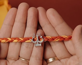 Sterling Silver Ganesh Rakhi: Roli Tilak, Gift Box & Authenticity Certificate