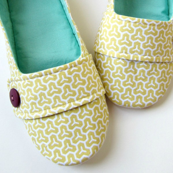 SALE - Women's Slippers -  Yellow, White, Aqua, and Wine 'Moli-Maude' House Slippers