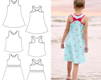 Rio Racerback Tank and Dress: Racerback Tank Top Pattern, Racerback Dress Pattern