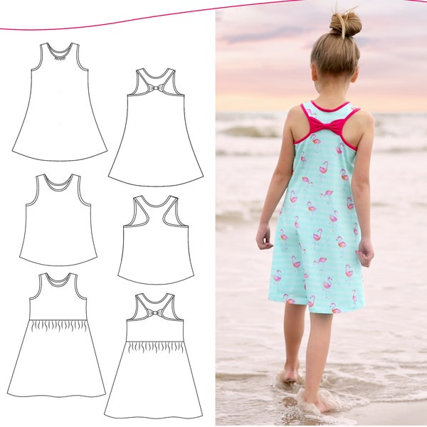 Rio Racerback Tank und Kleid: Racerback Tank Top Muster, Racerback Dress Pattern