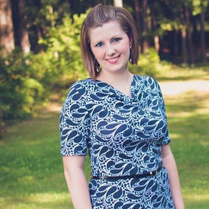 Milan Drape Neck Dress and Top Women&#39;s PDF Sewing Pattern