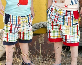 Beachcomber kindershorts naaipatroon / meisjes shortspatroon / jongens shortspatroon / peutershort pdf-naaipatroon / elastisch afval