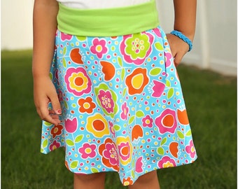 Spunky Girl Skater Skirt PDF Sewing Pattern for Girls