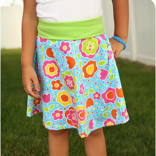 Spunky Girl Skater Skirt PDF Sewing Pattern for Girls