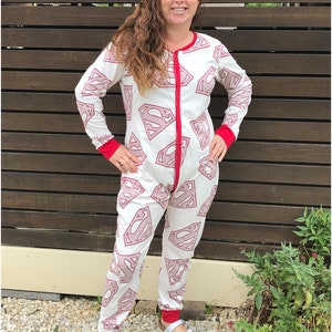 Adult Long Johns PDF Sewing Pattern: Adult One-Piece Pajamas, Adult Union Suit, Family PJs image 6