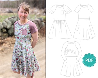 Patrón de vestido raglán para mujer