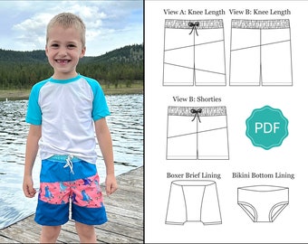 Kid's Bali Board Shorts Pattern