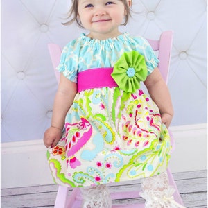 Perfect Peasant Dress: Girls Peasant Dress Pattern, Long Sleeve Peasant Dress Pattern