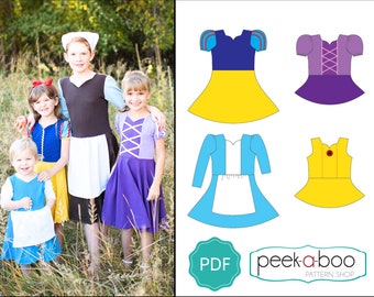 Practical Princess PDF Knit Dress Sewing Pattern / Knit Dress Pattern / Girls Dress Sewing Pattern / Princess Dress Pattern / Princess PDF