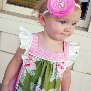 Sugar and Spice Dress and Top: Flutter Sleeve Dress Pattern, Girls Dress Pattern