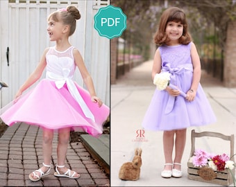 Gala Party Dress PDF Sewing Pattern: Girls Dress Pattern, Baby Dress Pattern, Flower Girl, Party Dress
