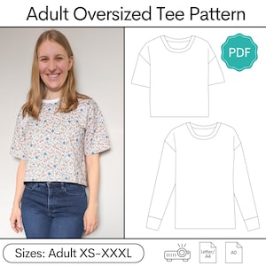 Adult Oversized Tee Pattern