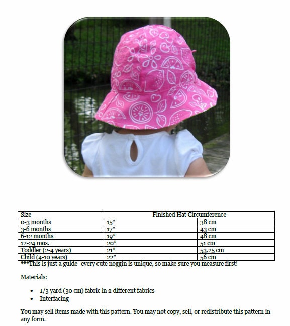4 in 1 Sun Hat: Sun Hat Pattern PDF Sewing Pattern - Etsy UK