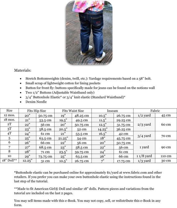 skinny jeans pattern