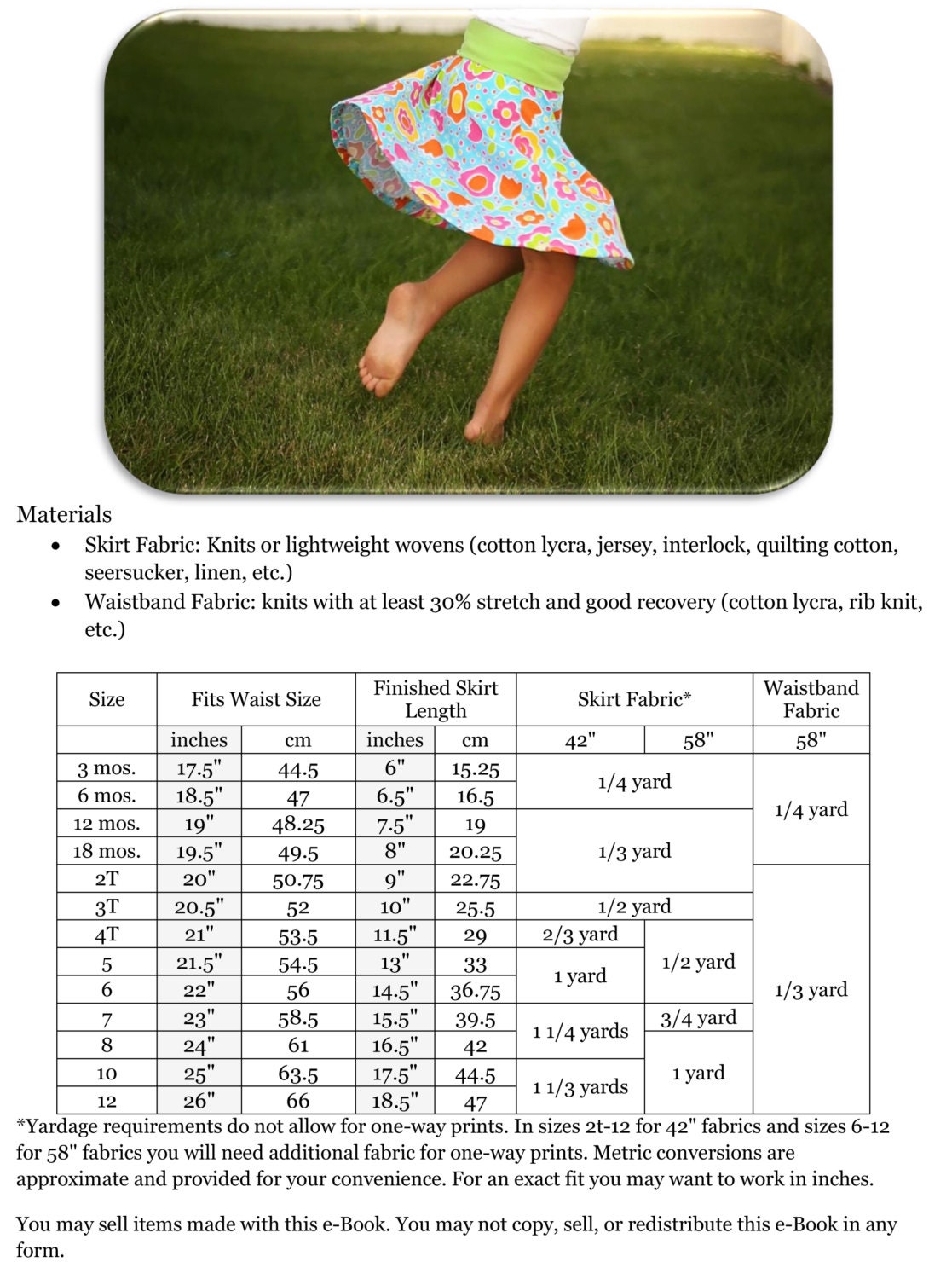 Spunky Girl Skater Skirt PDF Sewing Pattern for Girls - Etsy Canada
