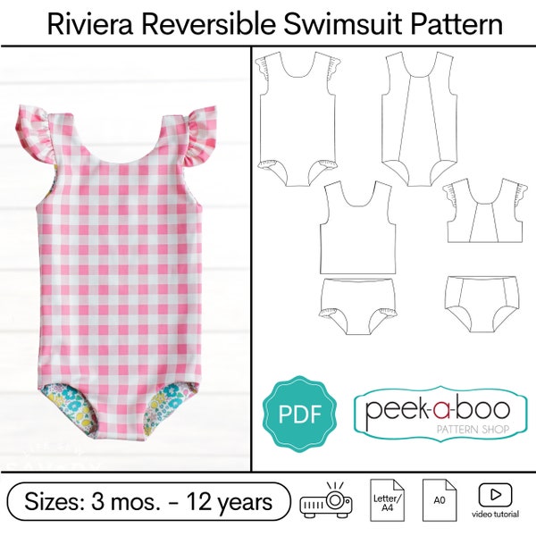 Riviera Reversible Swimsuit Sewing Pattern