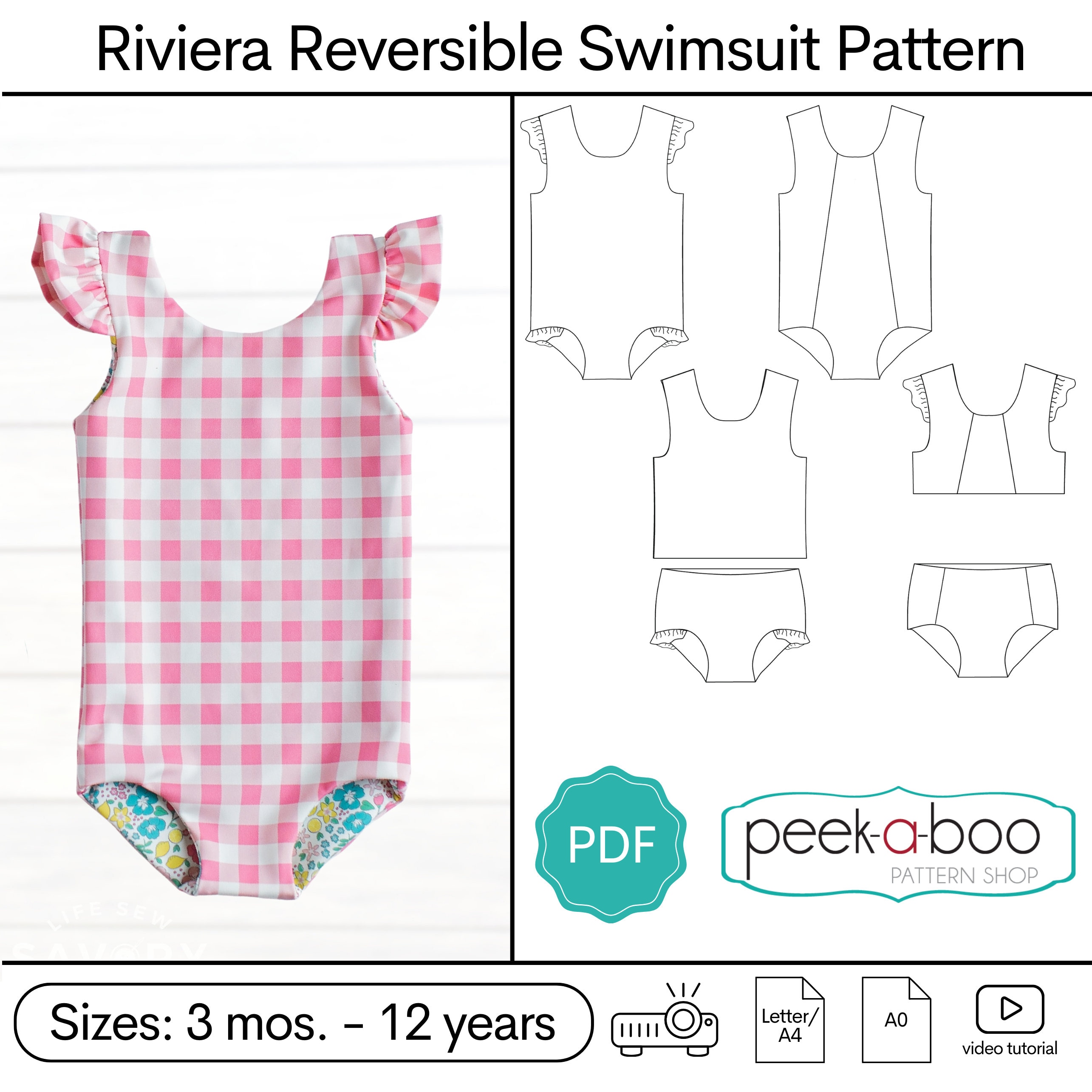 Swim Robe Pattern Riviera Reversible Swimsuit Sewing Pattern - Etsy