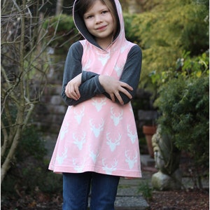 Sophie Swing Dress PDF Sewing Pattern: Girls swing dress pattern, t-shirt dress pattern image 6