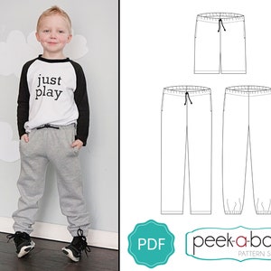 Essential Sweats: Sweat Pants Sewing Pattern Kids Pants - Etsy