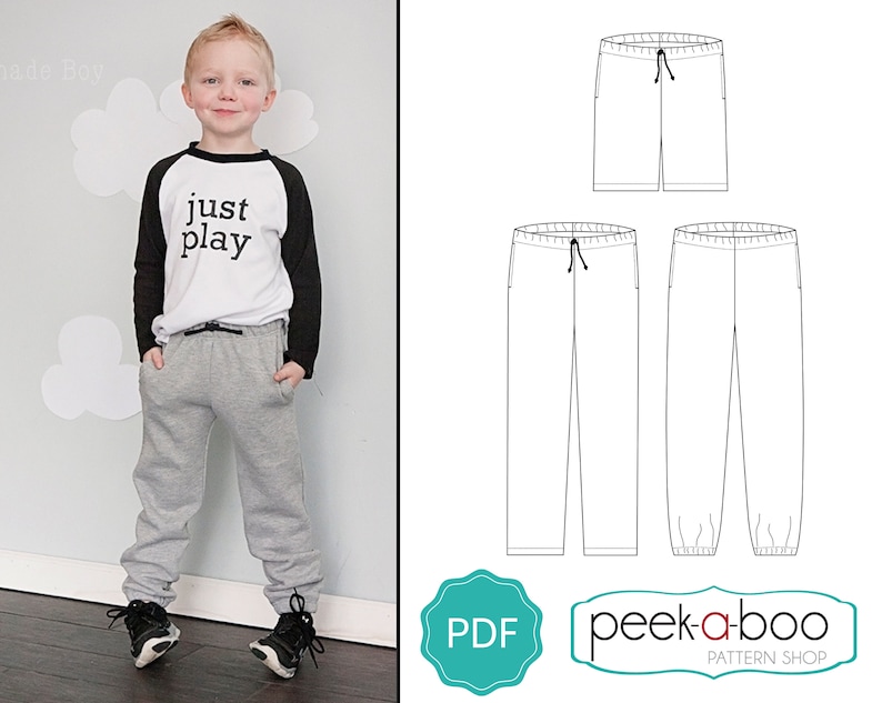 Essential Sweats: Sweat Pants Sewing Pattern Kids Pants - Etsy