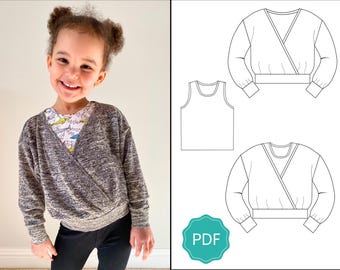 Mädchen's Crossover Cardigan Set Pattern