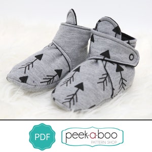 Blitzen Booties PDF Sewing Pattern: Baby booties sewing pattern, kids booties sewing pattern, adult booties pattern, slippers sewing pattern