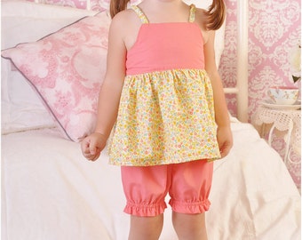 Cloud 9 Vintage PJs: modello per camicia da notte, modello per camicia da notte, modello per pantaloni a campana, modello per pigiama da bambina