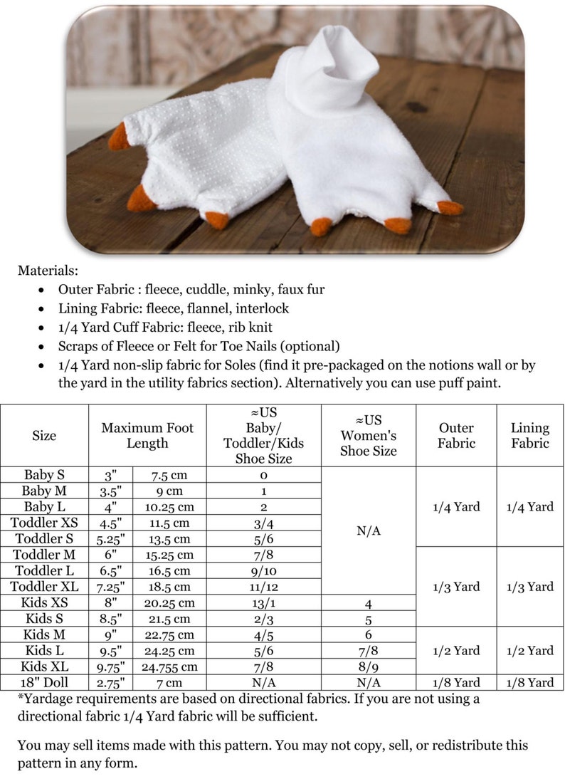 Wild Thing Slippers: Slipper Sewing Pattern, Monster Feet, Duck Feet image 2