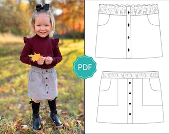 Mädchen Rock mit Knöpfen, Muster