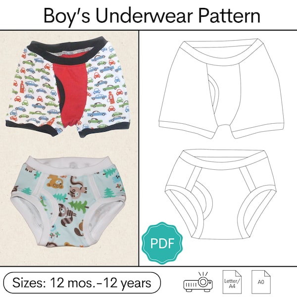 Classic Briefs & Boxer Briefs: Boys Underwear Sewing Pattern