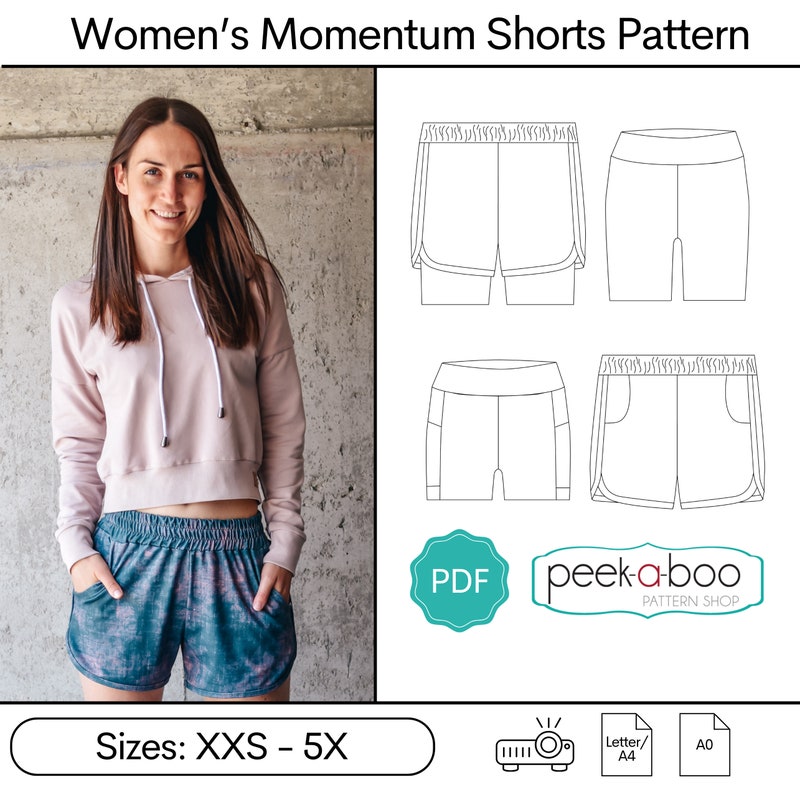 Shorts Pattern Women Etsy