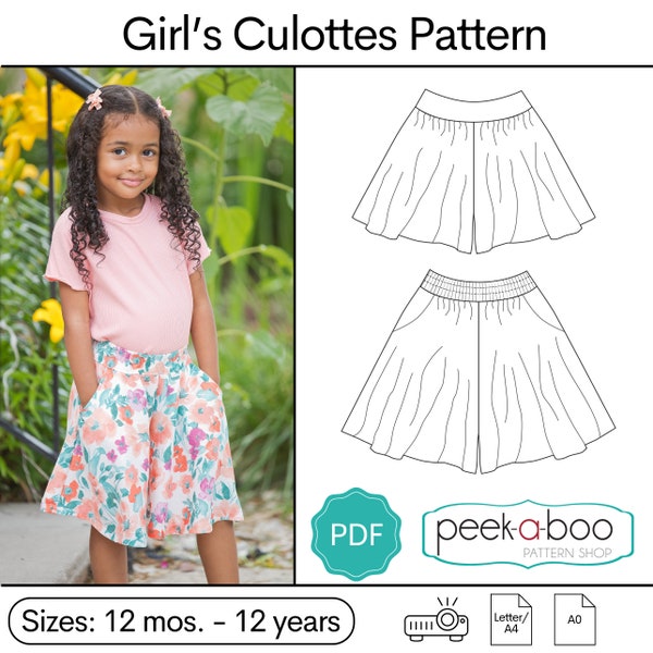 Girl's Culottes PDF Sewing Pattern