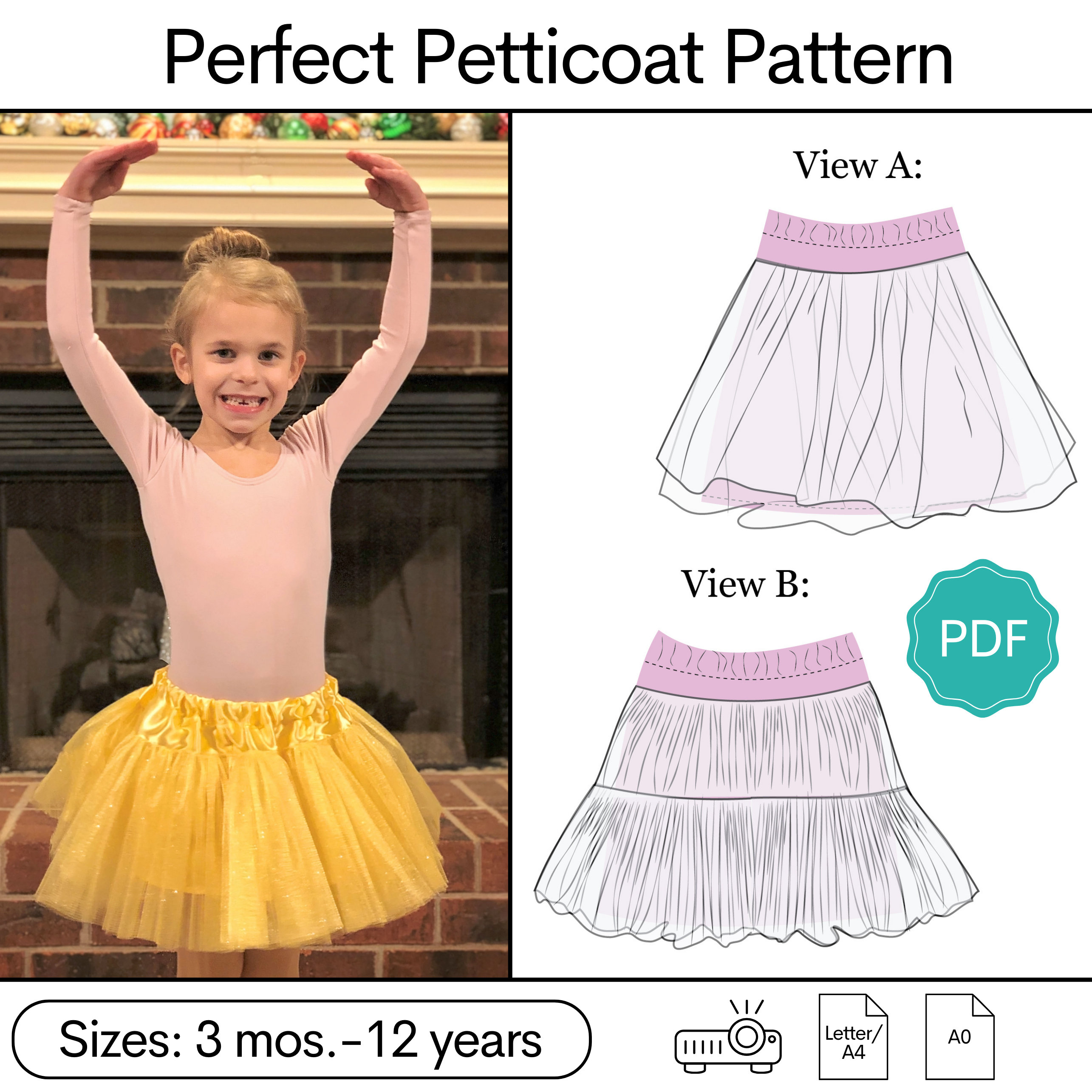 Perfect Petticoat Sewing Pattern: Girls Petticoat Pattern