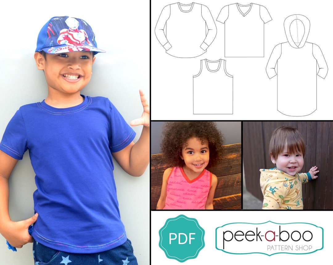 Kid's Essential Tee PDF Sewing Pattern - Etsy