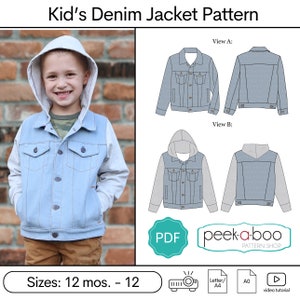 Kid&#39;s Denim Jacket PDF Sewing Pattern