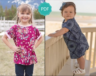 Lola Dress and Tunic PDF Sewing Pattern: Girls Tunic Sewing Pattern, Girls Dress Sewing Pattern