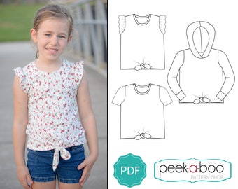 Kid's Tie Front Tee Sewing Pattern