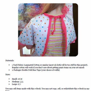 Art Smock Pattern / Children's Art Smock Pattern / Art Smock / Art Smock Pattern for Kids / Smock / Art Apron Pattern image 2