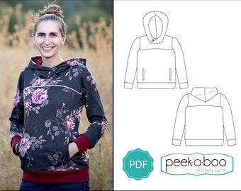 Hyak Hoodie PDF Sewing Pattern: Women's Hoodie Pattern / Women's Sweatshirt Pattern / Hoodie Jacket Pattern / Instant Download